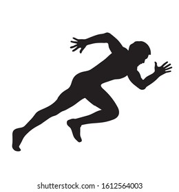 Athletics silhouette, summer sport icon, vector image