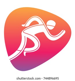 Athletics sport game competition icon. Summer Olympic games symbols. Vector sport pictogram. Branding Identity Corporate logo design template. Vector illustration isolated on a white background