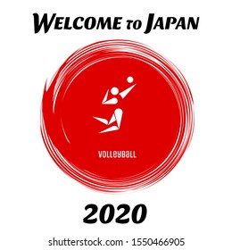 Athletics sport game icon. Summer sport games symbols. Volleyball pictogram. Pictograms of the XXXII Summer Olympic Games in Tokyo 2020. Vector illustration isolated on a white background