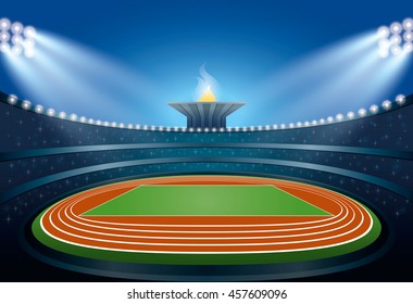 Athletics Stadium. Vector Illustration