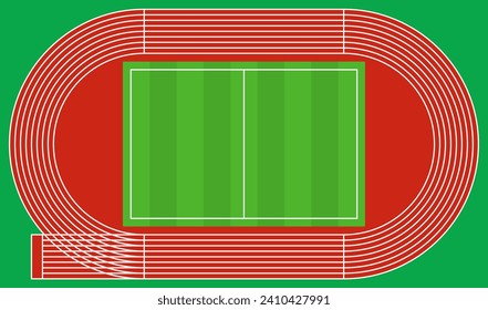 Ilustración de vectores aislados en pista de atletismo