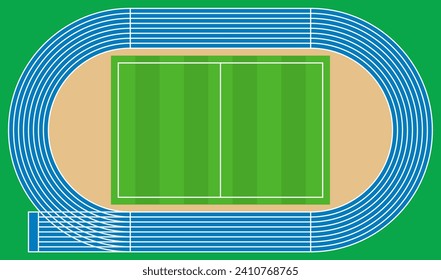 Athletics Track Field Isolated Vector Illustration