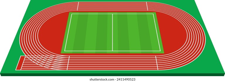 Athletics Track Field Isolated Vector Illustration