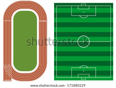 Athletics track with soccer field