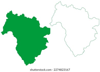 Atilio Vivacqua municipality (Espírito Santo state, Municipalities of Brazil, Federative Republic of Brazil) map vector illustration, scribble sketch Atílio Vivacqua map