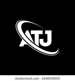 ATJ logo. ATJ letter logo design. Initials ATJ logo linked with circle and uppercase monogram logo. ATJ typography for technology, business and real estate brand.