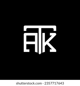 Diseño de logotipo de monograma abstracto ATK. Monograma ATK, minimalista, triángulo, hexágono, diseño único de logotipo abstracto plano moderno
