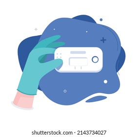 ATK covid-19 test antigen. Hand hold Antigen test kit.