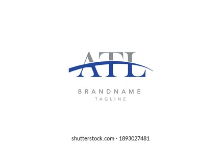 ATL Alphabet initial swoosh Abstract Icon Logo vector illustration