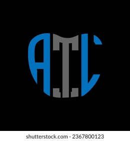 Diseño creativo del logo de la carta ATL. Diseño único ATL.
