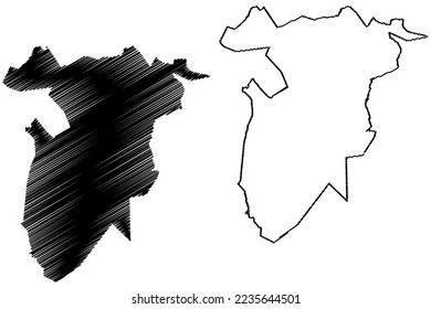 Atlamajalcingo del Monte municipality (Free and Sovereign State of Guerrero, Mexico, United Mexican States) map vector illustration, scribble sketch map