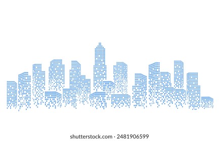 Atlanta city with abstract grid futuristic style