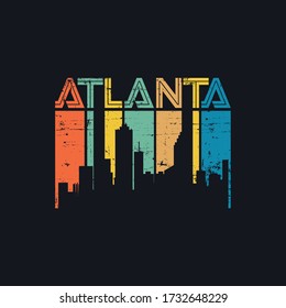 atlanta city Georgia t shirts design vector template background