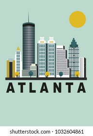 Atlanta city in Georgia USA. Vector