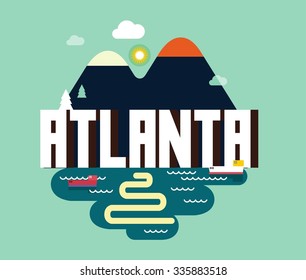 Logotipo da cidade de Atlanta em vetor colorido