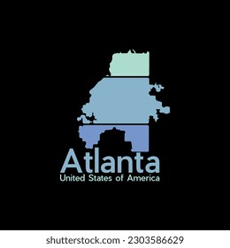 Atlanta City Map Modern Creative Design
