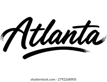 Atlanta city name. Vector city name brush on a white background
