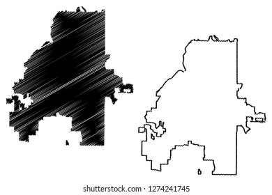 Atlanta City (United States cities, United States of America, usa city) map vector illustration, scribble sketch City of Atlanta map