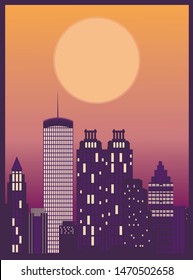 Atlanta city USA Travel background. Vector