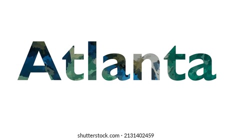 Atlanta Colorful Typography Text Banner Vector Stock Vector (Royalty ...