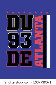 atlanta dude,t-shirt design vector 