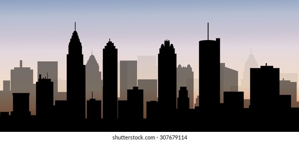 713 Silhouette atlanta skyline Images, Stock Photos & Vectors ...