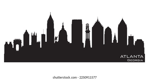 Esquina de la ciudad de Atlanta Georgia Silhouette vector detallada