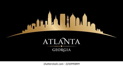 Silhouette en el horizonte de la ciudad de Atlanta Georgia. Ilustración de vectores