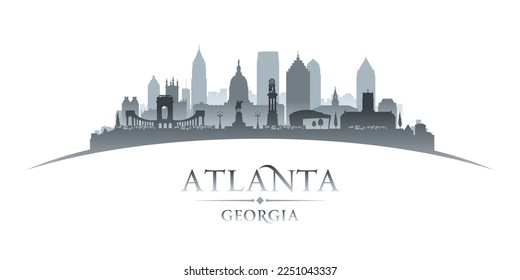 Silhouette en el horizonte de la ciudad de Atlanta Georgia. Ilustración del vector