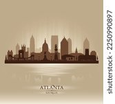 Atlanta Georgia city skyline vector silhouette illustration