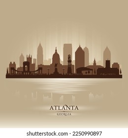 Atlanta Georgia city skyline vector silhouette illustration