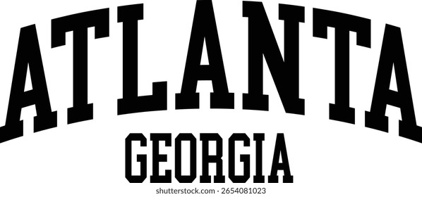 Atlanta Georgia college effect text font black curved slogan varsity logo