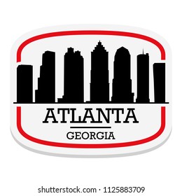 Atlanta Georgia Label Stamp Icon Skyline City Design Tourism