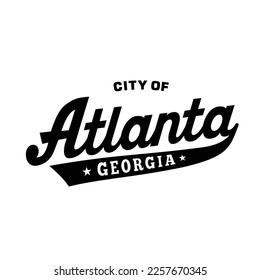 Atlanta, Georgia lettering design. Atlanta typography design. Vector and illustration.