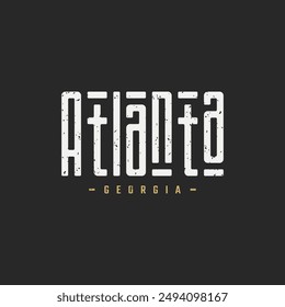 Atlanta Georgia Lettering Typography. Georgia