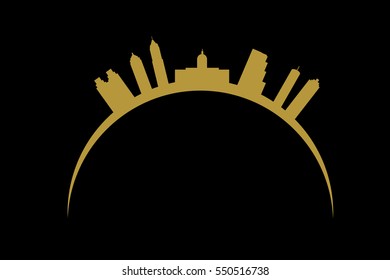 Atlanta, Georgia skyline. Detailed vector silhouette