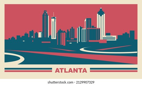 Atlanta Georgia skyline vector illustration