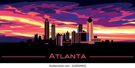 Atlanta Georgia skyline vector illustration