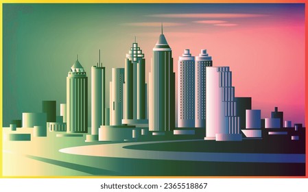 Atlanta Georgia skyline vector illustration