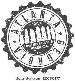 Atlanta Georgia Travel Stamp Icon City Design Tourism Export Seal