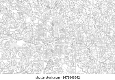 Atlanta, Georgia, USA, bright outlined vector map with bigger and minor roads and steets created for infographic backgrounds.