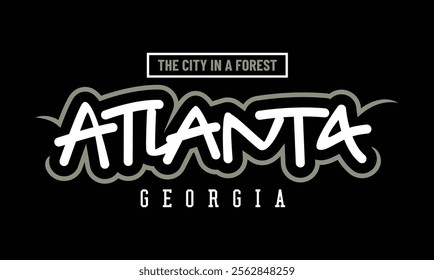 Atlanta Georgia,Vintage typography design in vector illustration.Clothing,t shirt,apparel and other uses.Abstract design with the grunge and denim style. Vector print, typography, poster.