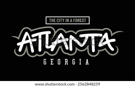 Atlanta Georgia,Vintage typography design in vector illustration.Clothing,t shirt,apparel and other uses.Abstract design with the grunge and denim style. Vector print, typography, poster.