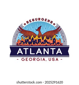 Atlanta logotype. City of Atlanta Vector Design Template. Atlanta  Rising Again. Vector and illustration.