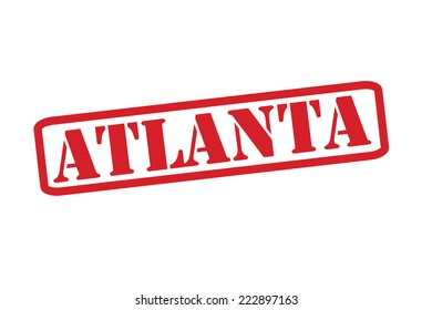 ATLANTA Red Rubber Stamp vector over a white background.