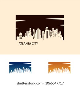 Atlanta Skyline City Logo Vector