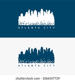 Atlanta Skyline City Logo Vector