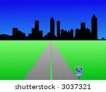 Atlanta Skyline and interstate 75 illustration