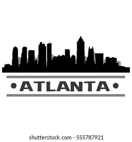 Atlanta Skyline Art Black And White Clipart