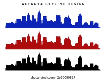 Atlanta Skyline Silhouette – Vector Atlanta City Illustration